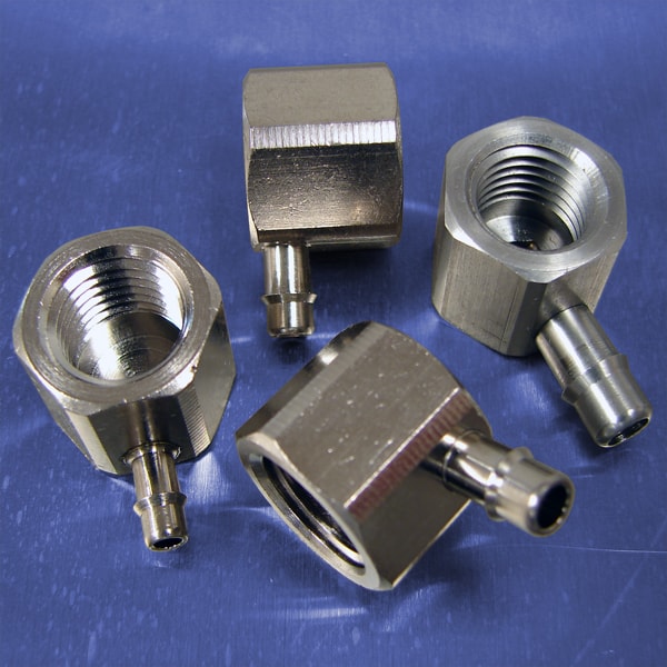 1/4 NPT (F) Thread to Barb Elbow Fittings Pneumadyne